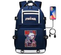 (6) 18 Zoll Super Hero Spider Man USB-Laptop-Rucksack für junge Studenten - Reisetasche mit großer Kapazität