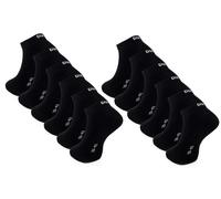 DOCKS Socken Sneaker Socken Baumwolle Weiß Schwarz Größen 35-38 39-42 43-46 Schwarz 39-42 12er Pack