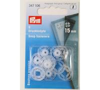 Prym 347106 Annäh-Druckknöpfe, transparent, 15mm
