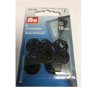 Annäh-Druckknöpfe, Kunststoff Ø 15 mm schwarz