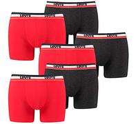 4 er Pack Levis Boxer Brief Boxershorts Men Herren Unterhose Pant Unterwäsche, Farbe:786 - Red/Black, Bekleidungsgröße:L