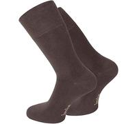 6 Paar Bambus-Socken mit Piquebündchen Farbe Dunkelbraun Größe 43/46