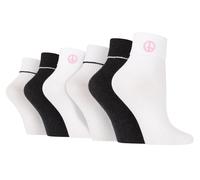 6 Paar Damen Lounge Turn Cuff Socken | Wildfeet | Knöchel stricken bestickte Socken - Frieden EU 37 - 42