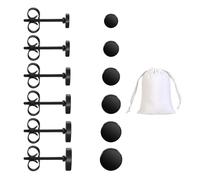 6 Paar Flache Ohrringe, 1 Weiße Aufbewahrungstasche, Schwarze Ohrringe, Runde Ohrringe Mit Flacher Rückseite, Schlichter Und Modischer Piercing-Schmuck, Gothic-Ohrringe, Hypoallergene Ohrringe