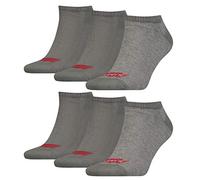 6 Paar Levis 168SF Low Cut Batwing Logo Unisex Socken Sneakersocken Strümpfe 903050001, Farbe:758 - middle grey mélange, Socken & Strümpfe:43-46