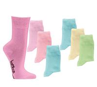 6 Paar Paar Bambus Socken pastell Bambussocken Softrand ohne Gummi Damen Mädchen W (39/42)