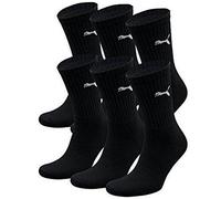 6 Paar PUMA Unisex Crew Socks Socken Sportsocken MIT FROTTEESOHLE (43-46, Schwarz)