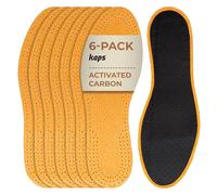 6 Paar Schuheinlagen-Set Kaps Leather Carbon, Aus Hochwertigem Natürlichem Leder und Aktivkohle, Elegant und Bequem | Männlich | 42 EUR