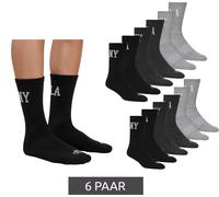 6 Paar SCOTCH & SODA Herren 1/2-Terry High-Quarter-Crew-Socken Alltags-Socken Business-Socken Größe 41-46 SS43513-001 Schwarz, Grau, Dunkelgrau