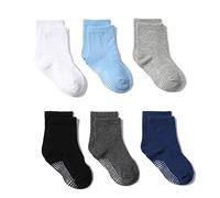 6 Paar Sneaker Socken Zimmer Leimbodensocken für Baby Mädchen Jungen Anti-Rutsch Tennissocken Unisex Kinder Sport Freizeitsocken Gestrickte Warme Sock Einfarbig
