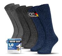 6 Paar Thermo Kniestrümpfe Herren - Warm und atmungsaktiv mit hohem Baumwollanteil, Vollfrottee, Softbund, Mouline Optik, kuschelige Wintersocken für kalte Tage - Mix Gr. 43-46