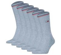 2-Paar Tommy Hilfiger Lifestyle Crew Socken / lange Tennissocken Unisex 39-42 THs Light Blue Melange