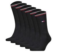 6-Paar Tommy Hilfiger Lifestyle Crew Socken / lange Tennissocken Unisex 43-46 THs Schwarz