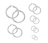 6 Paare edelstahl ohrringe damen silber ohrschmuck set 15MM-60MM Rund Groß Hängend ohrringe silber creolen 6 Größen
