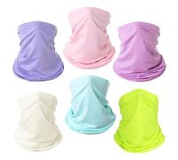 6 Pack Neck Gaiter Atmungsaktive Bandana Maske für Outdoor-Schutz Waschbar Wiederverwendbare Kühlgamaschenmaske Gesichtsbedeckung Schützen vor Staub Wind (6 Stück Helle Farbe)