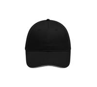 6 Panel Brushed Sandwich Cap "MB6212" - myrtle beach Black/Light-Grey