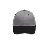 6 Panel Brushed Sandwich Cap "MB6212" - myrtle beach Light-Grey/Black/Light-Grey