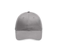 6 Panel Brushed Sandwich Cap "MB6212" - myrtle beach Light-Grey/White