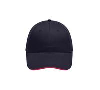 6 Panel Brushed Sandwich Cap "MB6212" - myrtle beach Navy/Red