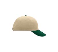 6 Panel Dad Cap/Raver Cap - beige/dark-green , one size