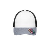 6 Panel Mesh Cap Mélange "MB6244" - myrtle beach White/Grey-Melange/Black