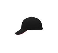 6 Panel Sandwich Cap "MB024" - myrtle beach Black/Red