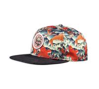 6 Panel Snapback Cap Koi Linen - Black