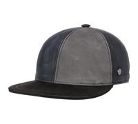 6 Panel Tricolour Ledercap - grau / S/M (55-57 cm)