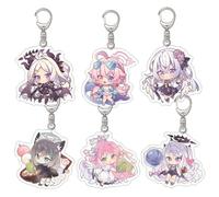 6 Pcs Blue Archives Schlüsselanhänger Anime Figur Hina Cosplay Zubehör Schlüsselbund Blue Archives Acryl Anhänger Keychain Set