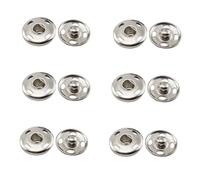 6 Sätze Annähen Druckknöpfe aus Metall, 15mm Snaps, Druckknopf Nähen, für Kleidern, Blusen, Handwerk, DIY, Handtasche