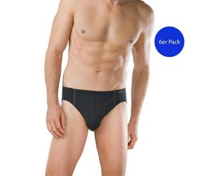 6 Schiesser Herren Slips Supermini Men Brief Basic Slip - Schwarz 7 (Gr. XL) XL Schwarz