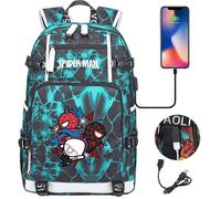 (6) Spiderman USB Teenager Schultaschen Frauen Männer - Trendy Laptop Reise Rucksäcke für Studenten