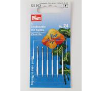 6 Sticknadeln mit Spitze No. 24