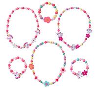 6 Stk Einhorn Armbänder, Einhorn Geschenke Mädchen Kinder Einhorn Armband Set,Einhorn Kinder Schmuck Mädchen Set,Prinzessin Halskette Armband,Geschenk für Mädchen Geburtstag Prinzessin Mädchen Zubehör