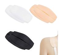 6 Stück BH Trägerpolster, Schulterpolster Damen, Träger Halter, Breite Träger, Selbsthaftend, Trägerkissen Aus Silikon, Lindert Schmerzen (Schwarz/Weiß/Flesh Pink)