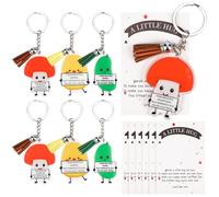 6 Stück Emotionale Unterstützung Schlüsselanhänger mit Kartoffel Pilz Gurken,Positive Inspirierende Acryl Schlüsselanhänger mit Dankesgeschenke für Lehrer,Kollegen,Freunde,Geschenke zum Schulanfang