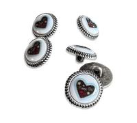 6 Stück Herz auf weißem Kunststoff Inlay I mog Di silber matt Metallknöpfe Ösenknöpfe 15mm oder 20mm (15mm)