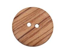 6 Stück, hübsche Holz Knöpfe, 2 Loch, aus europäischer Fertigung, mit sichtbarer Maserung, leicht gewölbt, Holzknöpfe Natur Knöpfe (25mm)