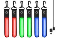 6 Stück LED Blinklicht Schulranzen, 3 Modi USB Aufladbar Reflektierende Anhänger, Sicherheitslicht Blinklicht Schulranzen Kinder, Wasserdichte Reflektor Anhänger für Schulranzen (Grün+Blau+Rot)