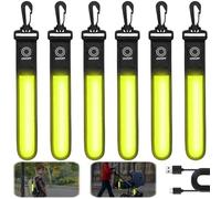 6 Stück LED Blinklicht Schulranzen, 3 Modi USB Aufladbar Reflektierende Anhänger, Sicherheitslicht Blinklicht Schulranzen Kinder, Wasserdichte Reflektor Anhänger für Schulranzen Rucksack (Grün)