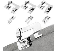 6 Stück MultifunktionsNähfuß, Saumfuß/Saumfuss Set, Edelstahl, Rollsaumfuß, Silber, für Brother, Singer, Elina, Janome (3/4/6 mm, 4/8, 6/8, 8/8 Zoll)