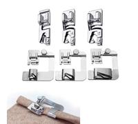 6 Stück Nähfüsse Edelstahl Nähfuß, Nähfüße für Nähmaschine Rollsaumß Nähfuß Nähmaschinenfüße Nähmaschine Zubehör Set für Nähmaschine Kompatibel mit Brother Singer W6 Elina Janome Pfaff und mehr