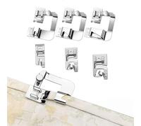 6 Stück Nähfüsse Edelstahl Nähfuß Nähmaschine Presser Fuß, 3 Nähfüße für schmalen Rollsaum (3/4/6 mm), 3 Nähfüße für Breiten Rollsaum (4/8,6/8,8/8 Zoll)