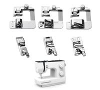 6 Stück Nähfüsse, Silber Multifunktions-Nähmaschinenfüße, Nähfüße für Nähmaschine aus Zinklegierung, 4/8, 6/8, 8/8 3mm/4mm/6mm Nähfüße, Nähmaschine Saumfuss Kompatibel Für Brother Singer, W6, Janome