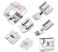 6 Stück Nähmaschine Nähfuß Set, Multifunktions Nähfuß Edelstahl Und Kunststoff Näh Fuß Nähzubehör für Singer Toyota Janome Elna New Home Babylock Brother W6 PFAFF Veritas Carina