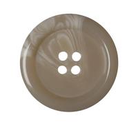 6 Stück Runde Kunsthorn Knöpfe 28 mm Creme - 4 Loch Kunststoffknöpfe für Mäntel, Jacken, Cardigans (45L)