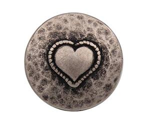 6 Stück silber geschwärzt, antik, Metall Knöpfe Herz günstig 15mm oder 18mm Metallknöpfe, Trachtenknöpfe (15mm)