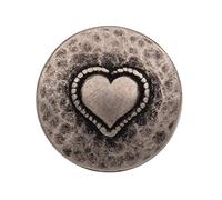 6 Stück silber geschwärzt, antik, Metall Knöpfe Herz günstig 18mm Metallknöpfe, Trachtenknöpfe