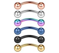 6 Stück Stahl Augenbraue Schlange Augen Zunge Nabel Bauchnabel Piercing Schmuck 6 mm 8 mm 10 mm modisch mit schönen