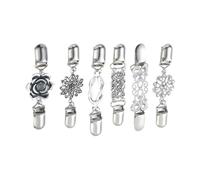 6 Stück Strickjacke Kragen Clip, Vintage Pullover, Schal Clip, Strickjacken, Sicherheitsnadel für Damen, Kleidung, Verzierungen, Metall Kleidungsclip